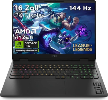 HP OMEN Gaming Laptop 16-ap0295ng, Shadow Black, Ryzen 9 8940HX, 32GB RAM, 1TB SSD, GeForce RTX 5070