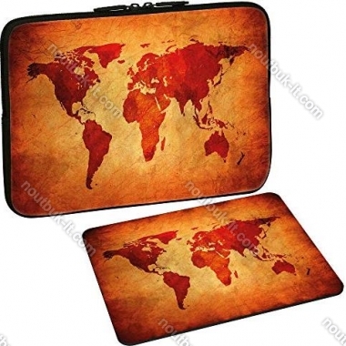 Pedea Design neoprene brown global map 13.3" sleeve