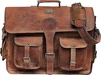 Cuero 16" Vintage leather messenger bag темный коричневый, ко...
