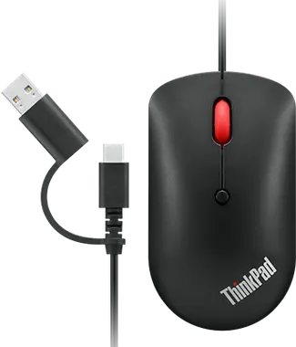 Lenovo ThinkPad USB-C wired Compact Mouse Raven Black, USB