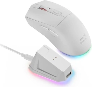 Mars Gaming MM-T3 Tri-Mode wireless with charging station, white, USB/Bluetooth