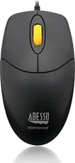 Adesso iMouse W3 Antimicrobial Waterproof Mouse with magnetic Scroll Wheel black, USB