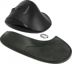 DeLOCK ergonomic optical 5-button mouse, wireless, left hander, with palm rest, USB