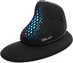 DeLUX Seeker wireless Ergonomic vertical Mouse, black, USB
