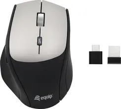 Equip Life wireless Mouse with Dual-Connect adapter, grey/black, USB