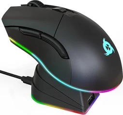 Klim Blaze Pro rechargeable wireless RGB with charging station, черный, USB