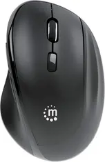 Manhattan wireless Ergonomic Mouse with 2-in-1 USB Receiver, black, USB
