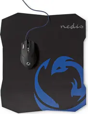 Nedis Yesaqua Gaming Mouse and mousepad kit, black, USB