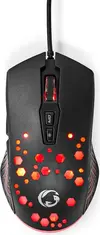 Nedis wired Gaming Mouse with 12 lighting modes, black, USB
