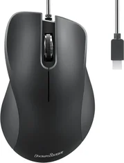 Perixx PERIMICE-221C Silent Ergonomic Mouse, black, USB-C