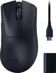 Razer DeathAdder V3 Pro black Smooth-Touch + 8000Hz HyperPolling wireless adapter, USB