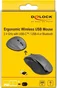 DeLOCK ergonomic optical 5-button 3in1 mouse, grey, USB/Bluetooth