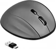 DeLOCK ergonomic optical 5-button 3in1 mouse, grey, USB/Bluetooth