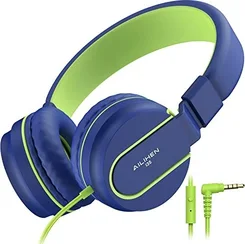 Ailihen children Headphones with cable blue/green