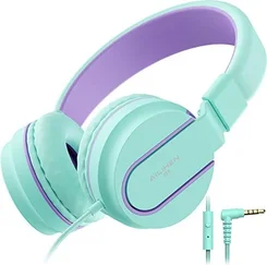 Ailihen children Headphones with cable light green