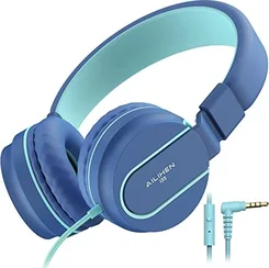 Ailihen children Headphones with cable blue