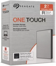 Seagate One Touch Portable HDD with Password, Silver, 2TB, +Rescue, USB 3.0 Micro-B