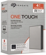 Seagate One Touch Portable HDD, Silver, 4TB, +Rescue, USB 3.0 Micro-B