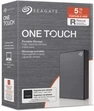 Seagate One Touch Portable HDD, Space Gray, 5TB, +Rescue, USB 3.0 Micro-B