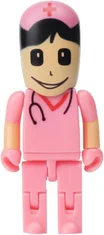 Diverse USB-Sticks Cartoon Krankenschwester rosa 16GB, USB-A 2.0