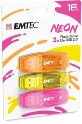 Emtec C410 Neon 16GB, USB-A 2.0, 3er-Pack