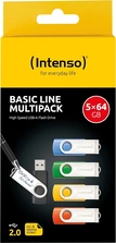 Intenso Basic Line 64GB, USB-A 2.0, 5er-Pack