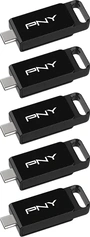 PNY Elite Type-C 64GB, USB-C 3.0, 5er-Pack